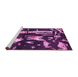 Sideview of Machine Washable Oriental Pink Modern Rug, wshabs4265pnk