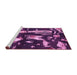 Sideview of Machine Washable Oriental Pink Modern Rug, wshabs4265pnk