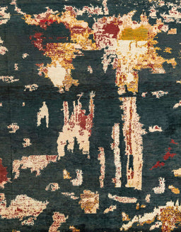 Abstract Dark Almond Brown Oriental Rug, abs4265
