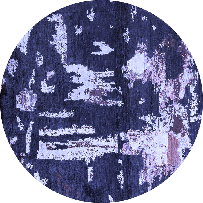 Round Oriental Blue Modern Rug, abs4265blu