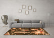 Machine Washable Oriental Orange Modern Area Rugs in a Living Room, wshabs4265org