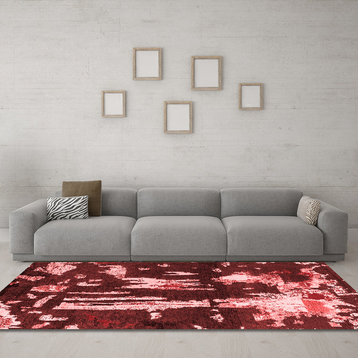 Modern Red Washable Rugs