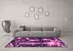 Machine Washable Oriental Pink Modern Rug in a Living Room, wshabs4265pnk