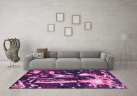 Machine Washable Oriental Pink Modern Rug, wshabs4265pnk