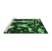 Sideview of Machine Washable Oriental Emerald Green Modern Area Rugs, wshabs4265emgrn