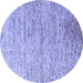 Round Machine Washable Oriental Blue Modern Rug, wshabs4266blu