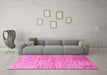 Machine Washable Oriental Pink Modern Rug in a Living Room, wshabs4266pnk