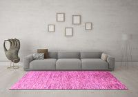 Machine Washable Oriental Pink Modern Rug, wshabs4266pnk