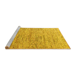 Sideview of Machine Washable Oriental Yellow Modern Rug, wshabs4266yw