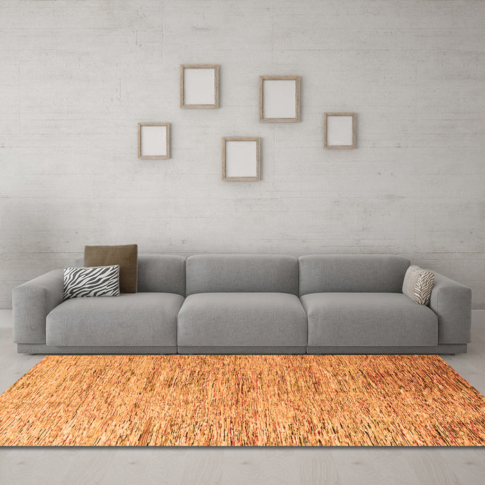 Machine Washable Oriental Orange Modern Area Rugs in a Living Room, wshabs4266org