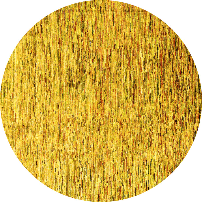 Round Machine Washable Oriental Yellow Modern Rug, wshabs4266yw