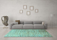 Machine Washable Oriental Light Blue Modern Rug, wshabs4266lblu