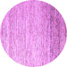 Round Machine Washable Oriental Purple Modern Area Rugs, wshabs4267pur