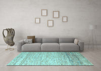 Machine Washable Oriental Light Blue Modern Rug, wshabs4267lblu