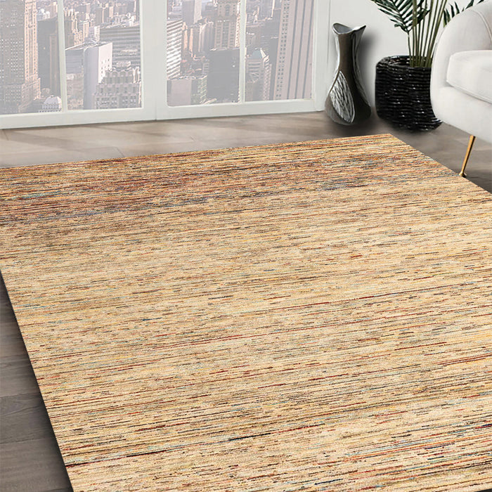 Machine Washable Abstract Brown Gold Rug in a Family Room, wshabs4267