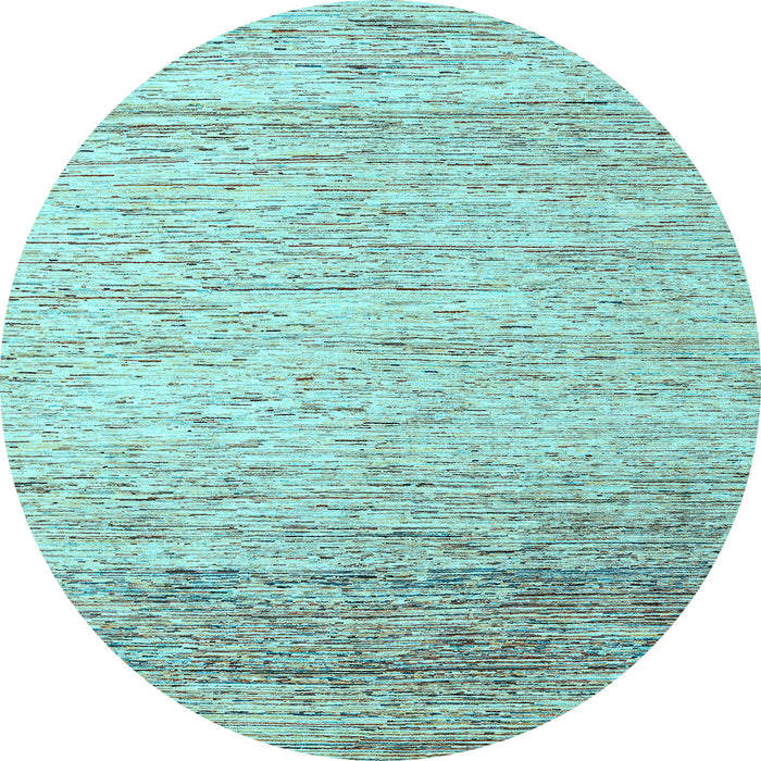 Round Oriental Light Blue Modern Rug, abs4267lblu