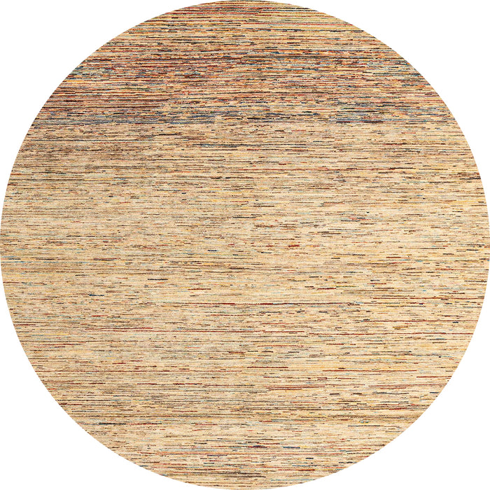 Round Machine Washable Abstract Brown Gold Rug, wshabs4267