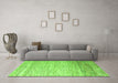 Machine Washable Oriental Green Modern Area Rugs in a Living Room,, wshabs4267grn