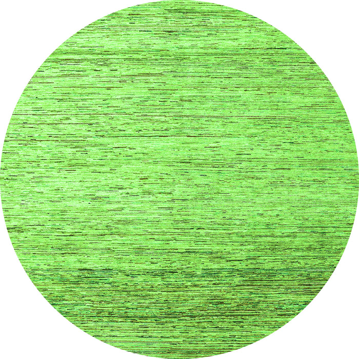 Round Machine Washable Oriental Green Modern Area Rugs, wshabs4267grn