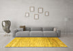 Machine Washable Oriental Yellow Modern Rug in a Living Room, wshabs4267yw