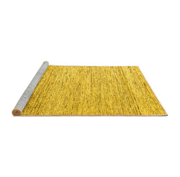 Sideview of Machine Washable Oriental Yellow Modern Rug, wshabs4267yw