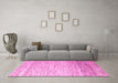 Machine Washable Oriental Pink Modern Rug in a Living Room, wshabs4267pnk