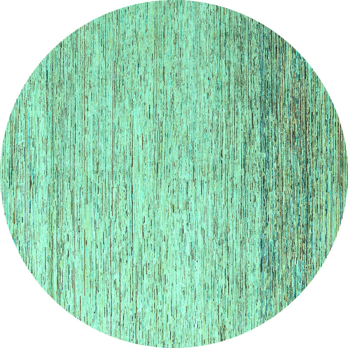 Round Oriental Turquoise Modern Rug, abs4267turq