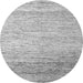 Round Machine Washable Oriental Gray Modern Rug, wshabs4267gry