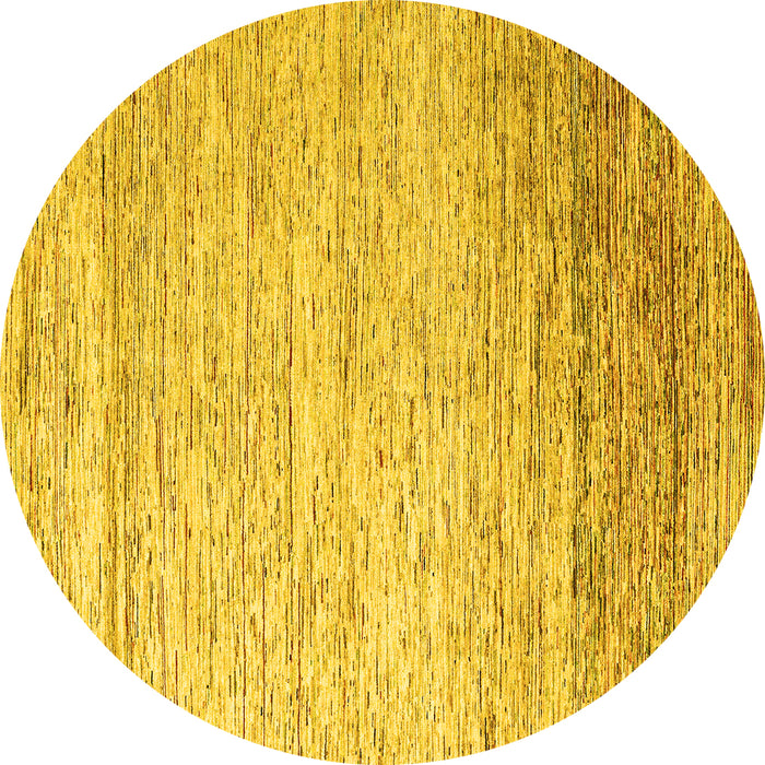 Round Machine Washable Oriental Yellow Modern Rug, wshabs4267yw
