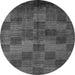 Round Machine Washable Oriental Gray Modern Rug, wshabs4268gry