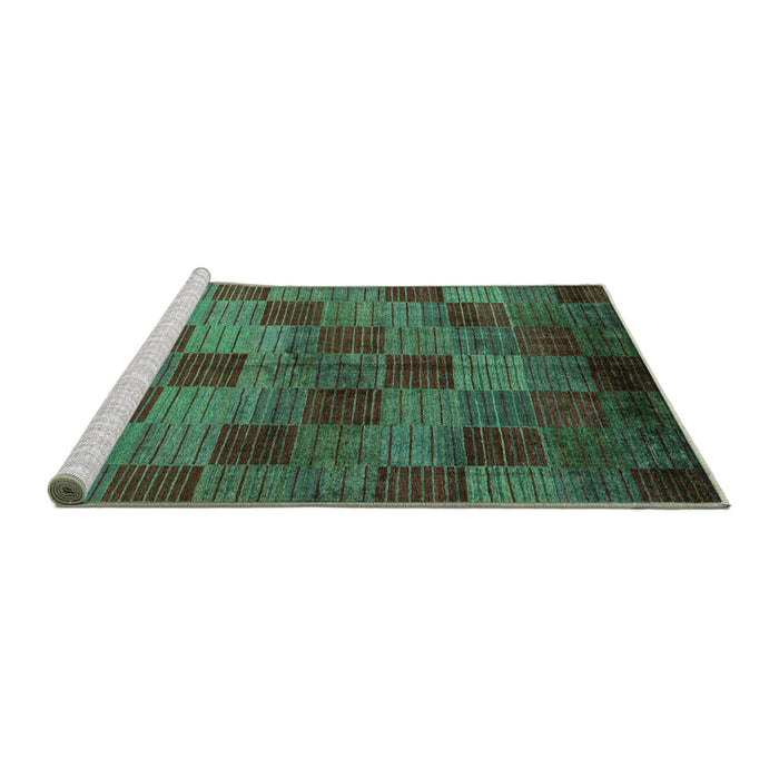 Sideview of Machine Washable Oriental Turquoise Modern Area Rugs, wshabs4268turq