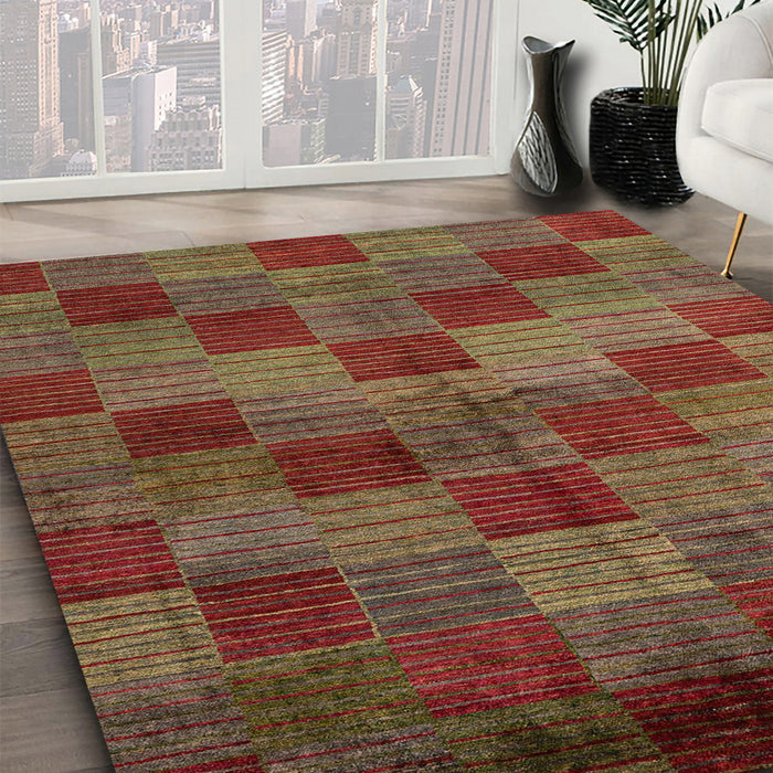 Machine Washable Abstract Brown Rug in a Family Room, wshabs4268