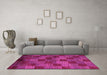 Machine Washable Oriental Pink Modern Rug in a Living Room, wshabs4268pnk
