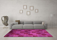 Machine Washable Oriental Pink Modern Rug, wshabs4268pnk