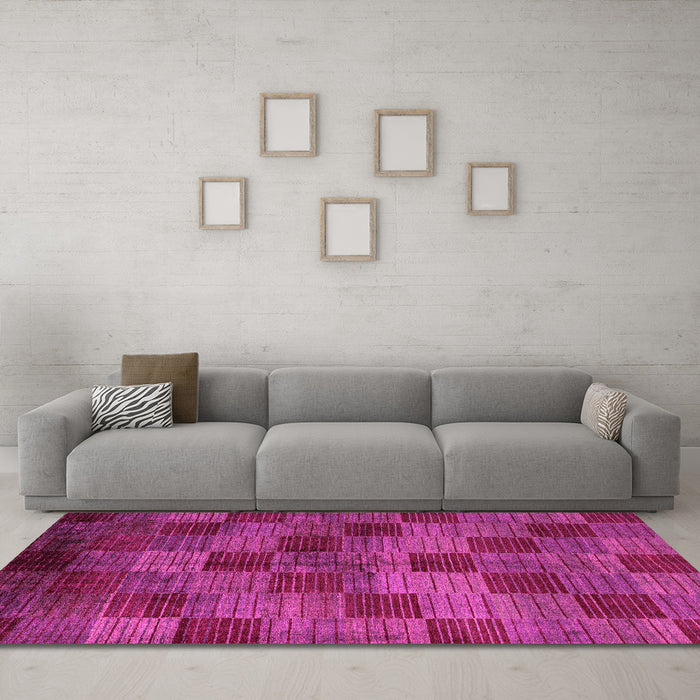 Machine Washable Oriental Pink Modern Rug in a Living Room, wshabs4268pnk