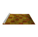 Sideview of Machine Washable Oriental Yellow Modern Rug, wshabs4268yw