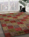 Abstract Brown Oriental Rug in Family Room, abs4268