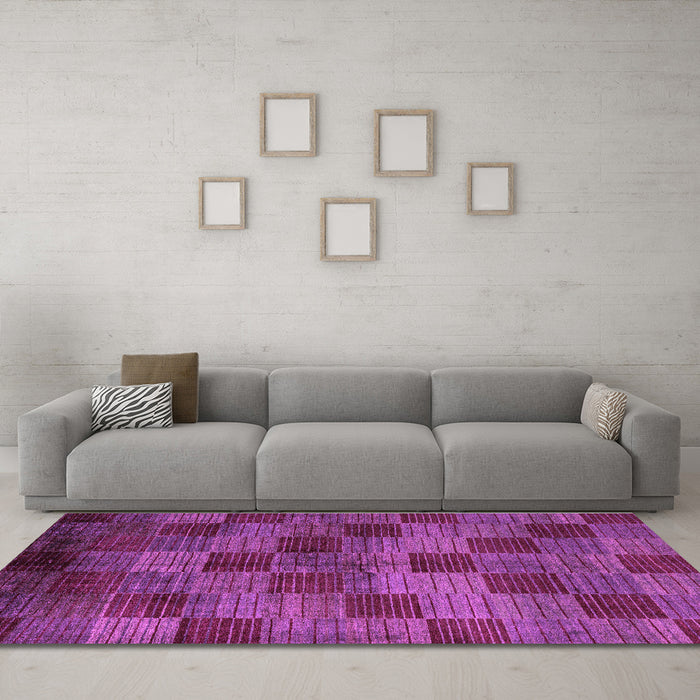 Machine Washable Oriental Purple Modern Area Rugs in a Living Room, wshabs4268pur