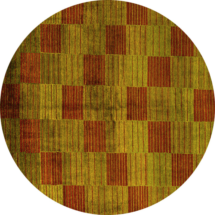Round Oriental Yellow Modern Rug, abs4268yw