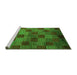 Sideview of Machine Washable Oriental Green Modern Area Rugs, wshabs4268grn