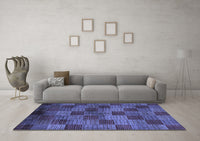 Machine Washable Oriental Blue Modern Rug, wshabs4268blu