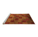 Sideview of Machine Washable Oriental Orange Modern Area Rugs, wshabs4268org