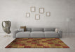 Machine Washable Oriental Brown Modern Rug in a Living Room,, wshabs4268brn