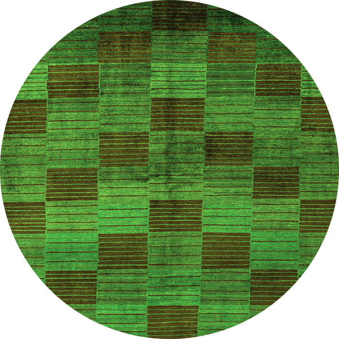 Round Oriental Green Modern Rug, abs4268grn