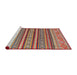 Sideview of Machine Washable Abstract Fire Brick Red Rug, wshabs4269