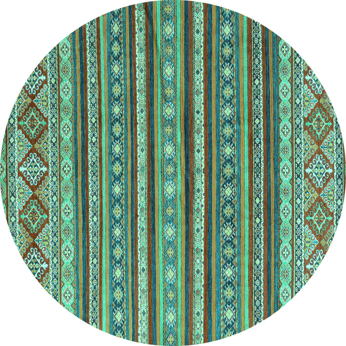 Round Oriental Turquoise Modern Rug, abs4269turq