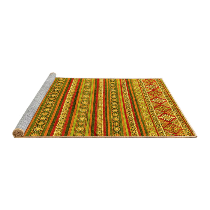 Sideview of Machine Washable Oriental Yellow Modern Rug, wshabs4269yw