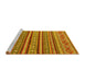 Sideview of Machine Washable Oriental Yellow Modern Rug, wshabs4269yw