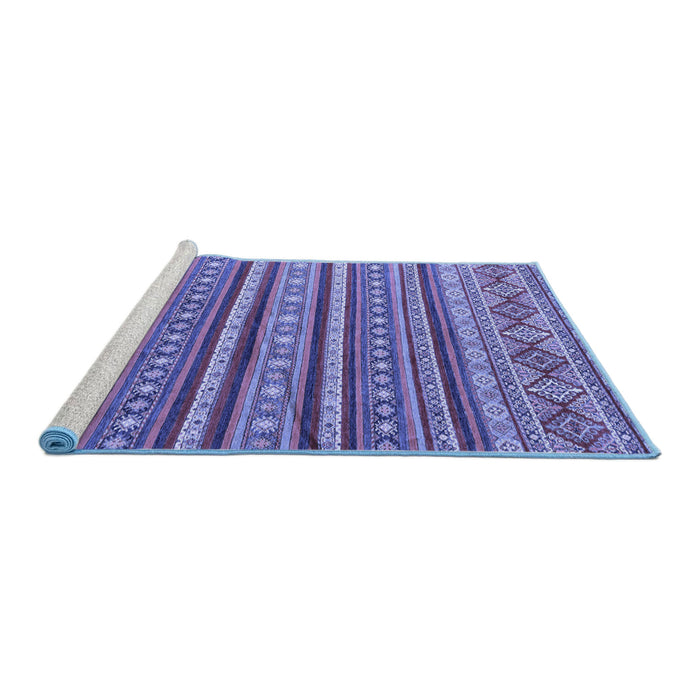 Sideview of Machine Washable Oriental Blue Modern Rug, wshabs4269blu