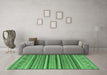 Machine Washable Oriental Emerald Green Modern Area Rugs in a Living Room,, wshabs4269emgrn